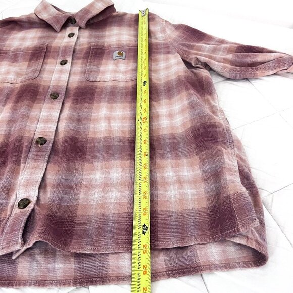 Carhartt Women's Rugged Flex Loose Fit Midweight Flannel Long-Sleeve Plaid Shirt - Picture 8 of 11